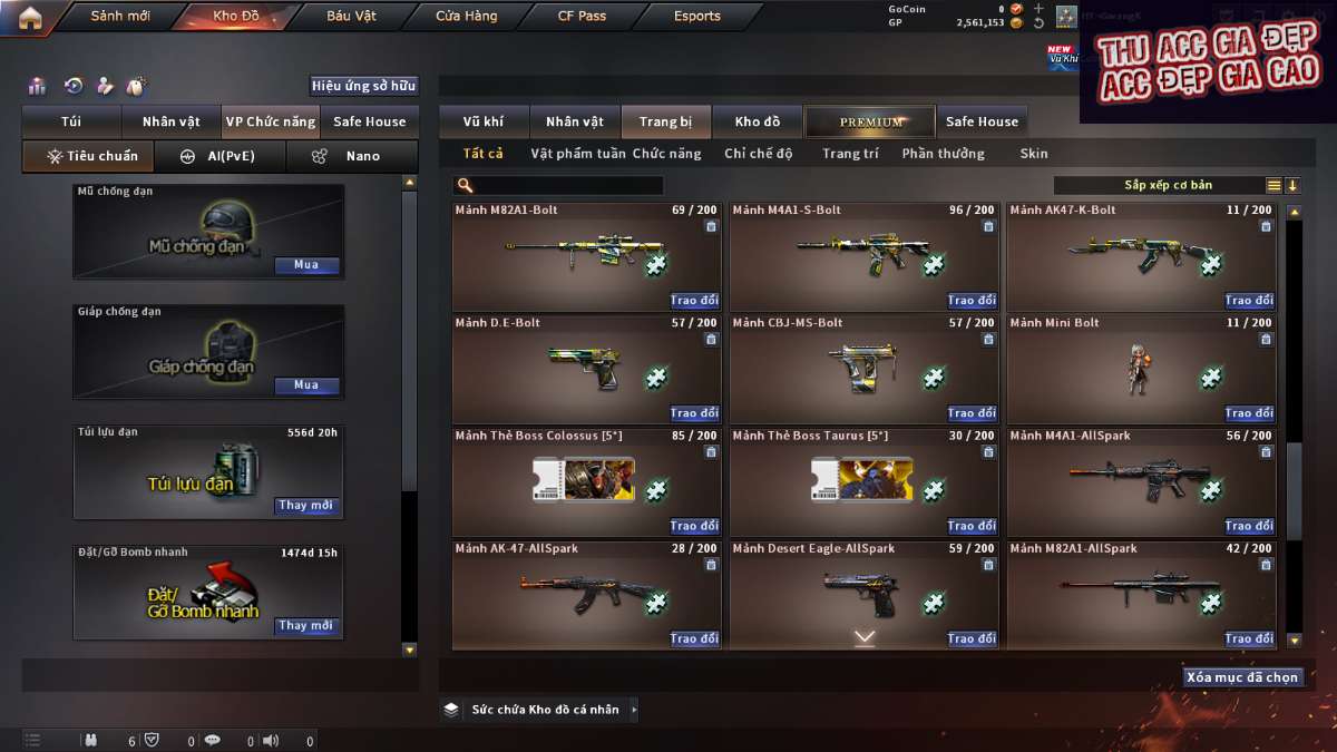 shop acc cf uy tin gia re
